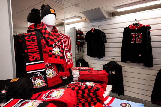 Souvenirer i Malmö Redhawks supportershop