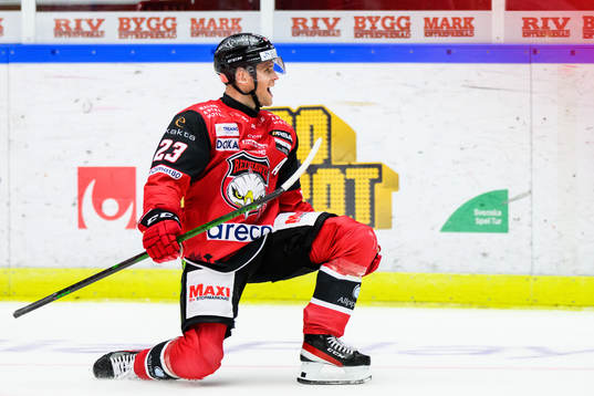Malmö Redhawks Christoffer Forsberg jublar