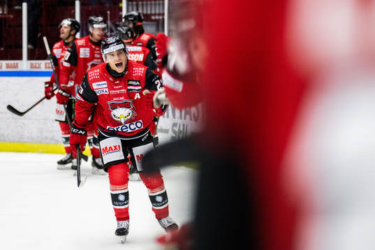 Malmö Redhawks Christoffer Forsberg jublar