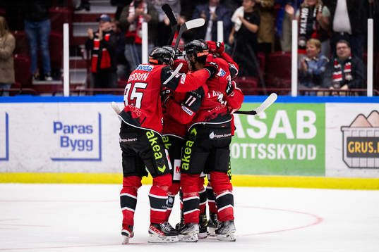 Malmö Redhawks spelare jublar