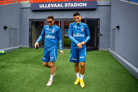 Omar Elabdellaoui and Mohamed Elyounoussi of the Norwegian