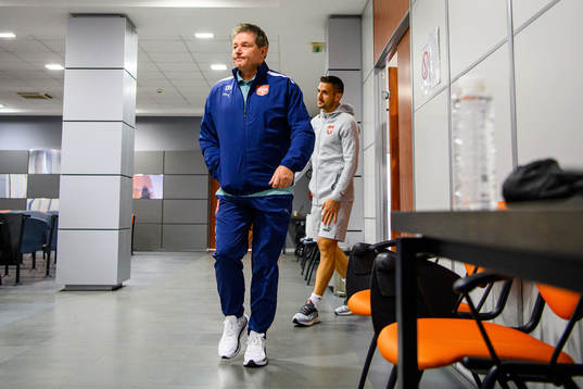 Head coach Dragan Stojkovic and Dusan Tadic arrives for a