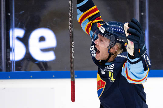 Djurgårdens Olle Liss jublar