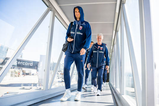 Kristoffer Ajer and doctor Ola Sand of the Norwegian