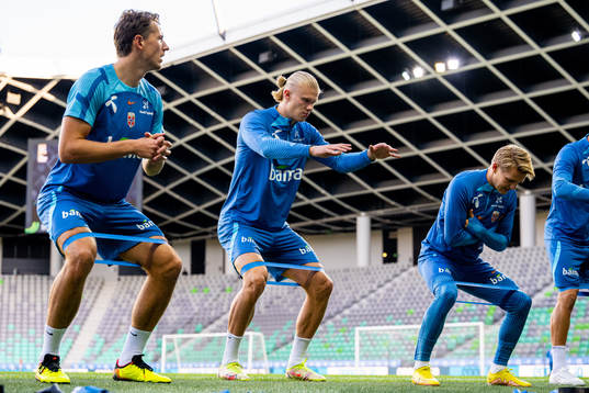 Sander Berge, Erling Braut Haaland and Martin Ødegaard of