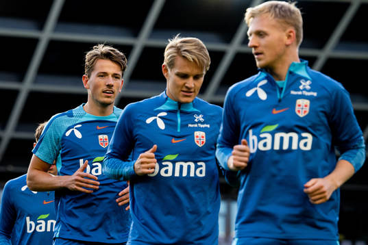 Sander Berge, Martin Ødegaard and Mats Møller Dæhli of