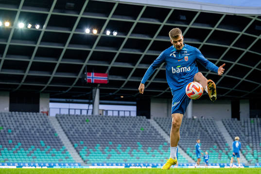 Alexander Sørloth of the Norwegian national football team
