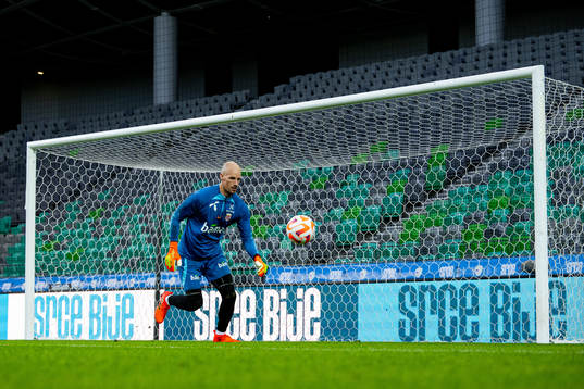 Goalkeeper André Hansen of the Norwegian national football