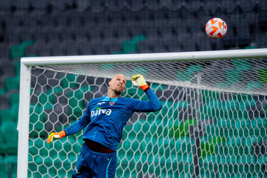 Goalkeeper André Hansen of the Norwegian national football