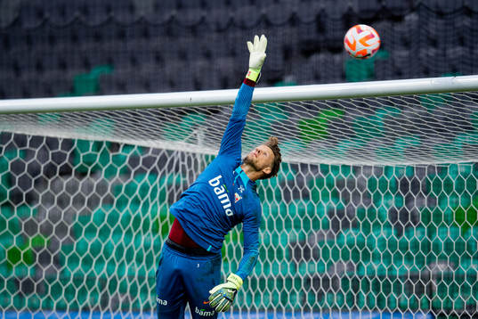 Goalkeeper Ørjan Håskjold Nyland of the Norwegian