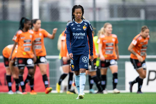 Djurgårdens Linda Maserame Motlhalo deppar
