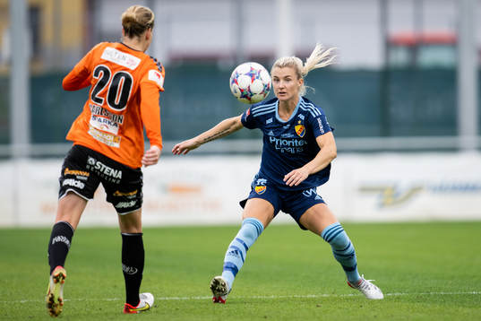 Kristianstads Mia Carlsson och Djurgårdens Emelie Lövgren
