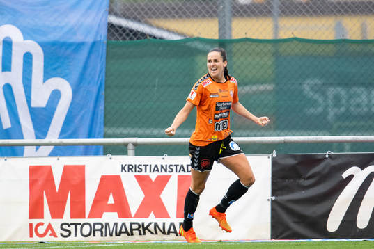 Kristianstads Evelyne Viens jublar