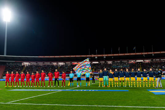 Players of Serbia and Sweden