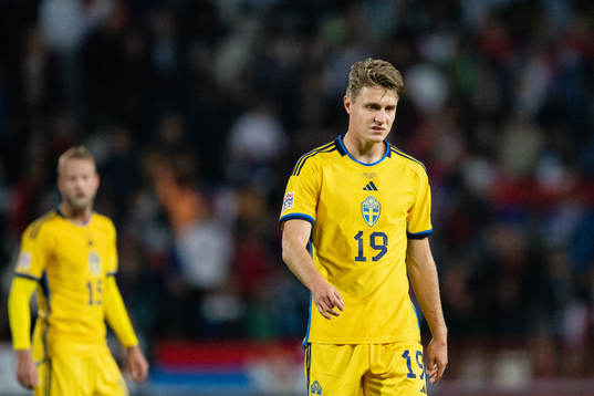 Mattias Svanberg of Sweden looks dejected