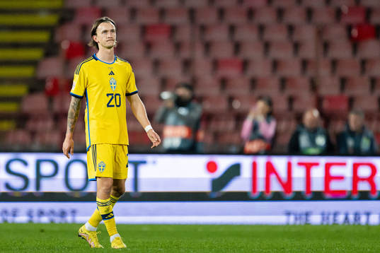 Kristoffer Olsson of Sweden looks dejected