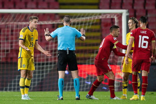 Mattias Svanberg of Sweden reacts