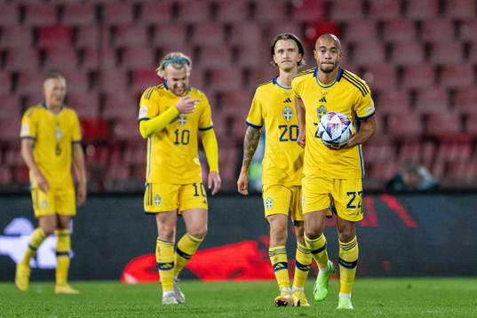 Emil Forsberg, Kristoffer Olsson and Robin Quaison of