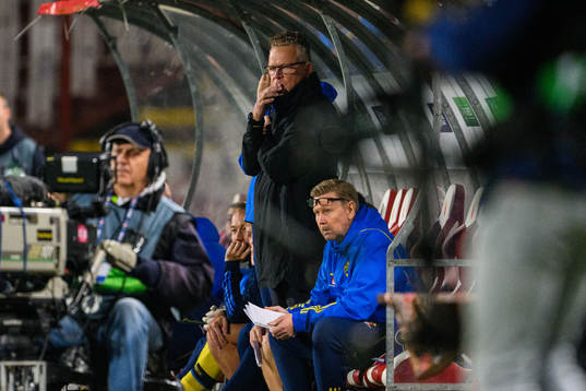 Head coach Janne Andersson and assistant coach Peter