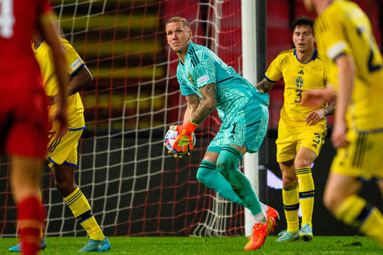 Goalkeeper Robin Olsen of Sweden