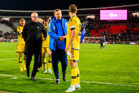 Head coach Janne Andersson and assistant coach Peter