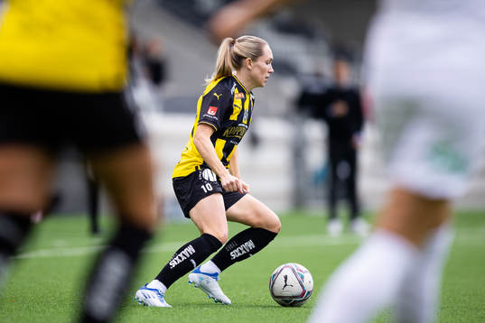 Häckens Elin Rubensson  fotbollsmatchen i Damallsvenskan