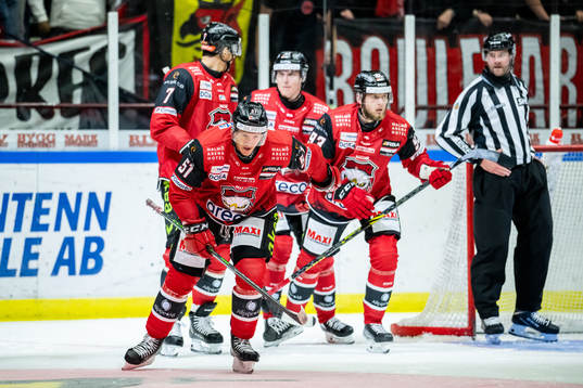 Malmö Redhawkss Emil Sylvegård  jublar