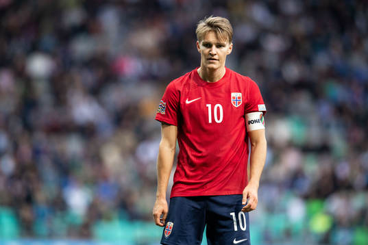 Martin Ødegaard of Norway looks dejected