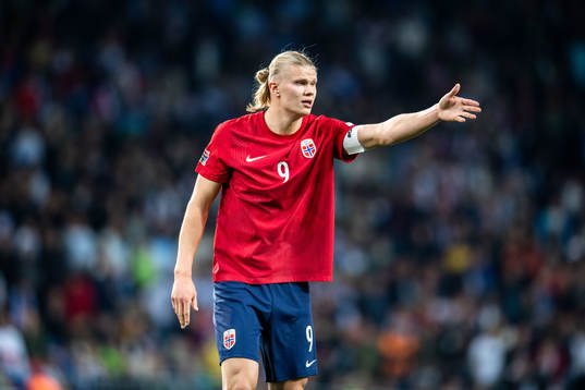 Erling Braut Haaland of Norway reacts