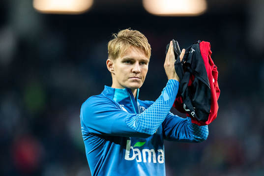 Martin Ødegaard of Norway looks dejected