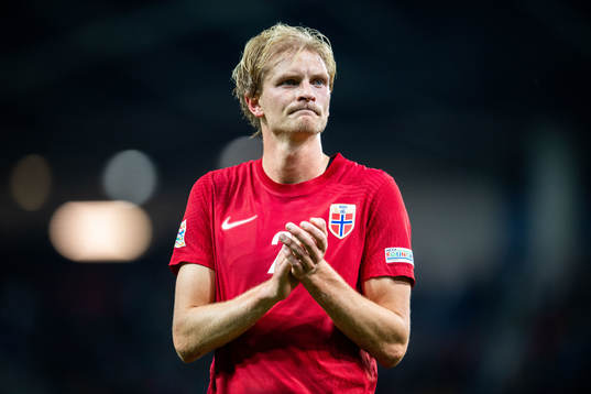 Morten Thorsby of Norway looks dejected