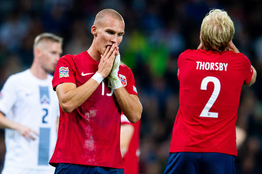 Leo Skiri Østigård of Norway reacts