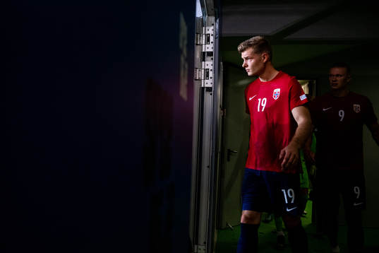 Alexander Sørloth of Norway at half-time