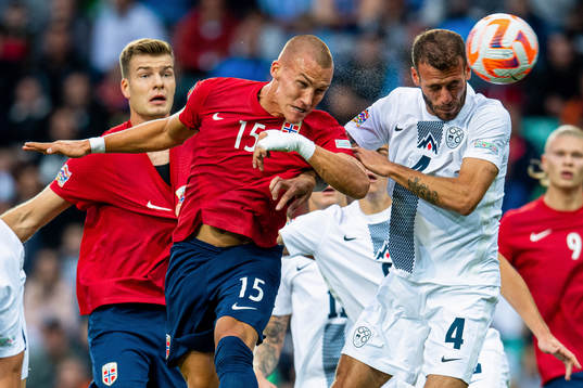 Leo Skiri Østigård of Norway scores a disallowed goal