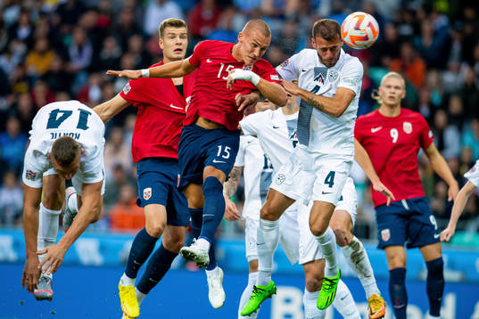 Leo Skiri Østigård of Norway scores a disallowed goal