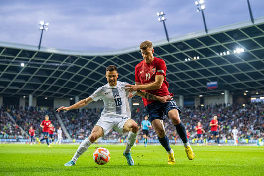 Gregor Sikosek of Slovenia and Alexander Sørloth of Norway