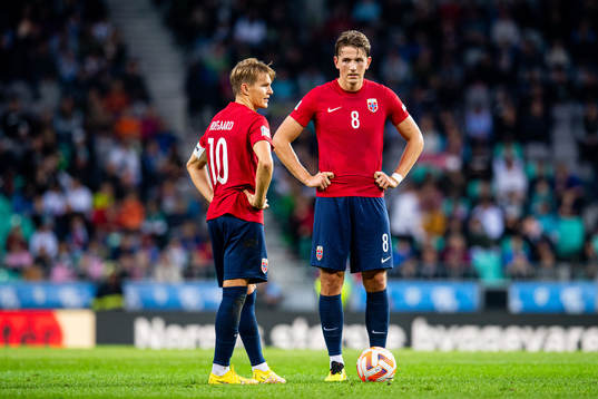 Martin Ødegaard and Sander Berge of Norway