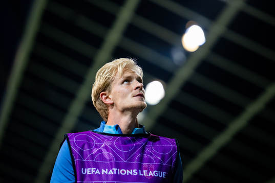 Morten Thorsby of Norway warms up