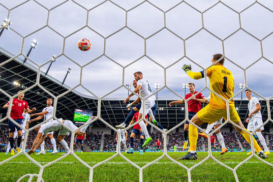 Leo Skiri Østigård of Norway scores a disallowed goal