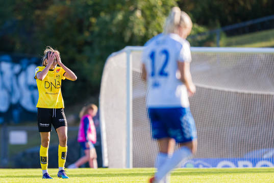 Emma Stølen Godø of LSK Kvinner looks dejected
