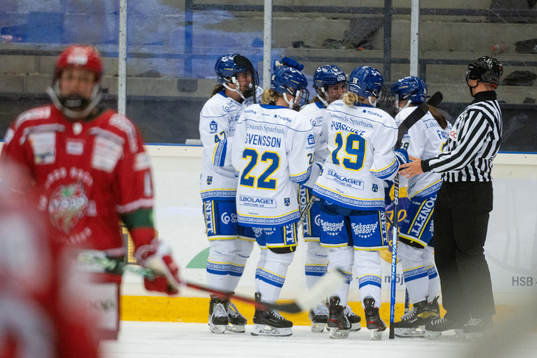 Leksands spelare jublar