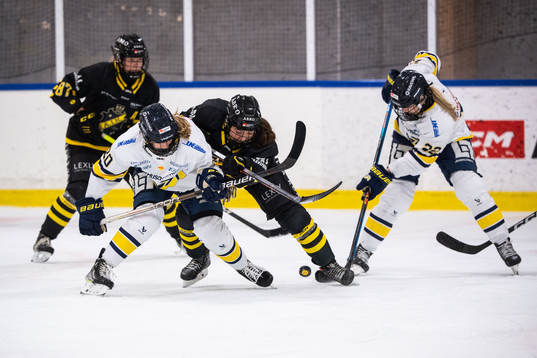 HV71s Karoline Pedersen, Suvi Käyhkö och AIKs Moa