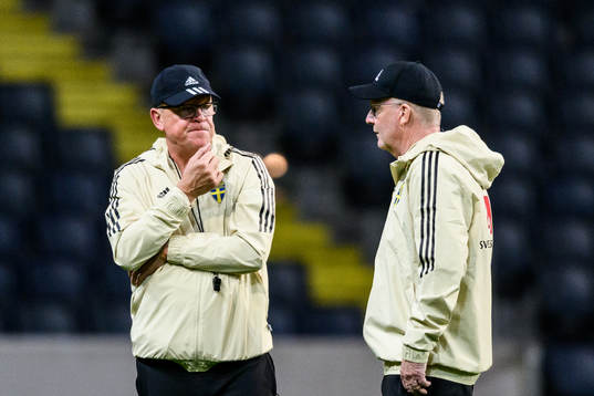Head coach Janne Andersson and scout Lasse jakobsson
