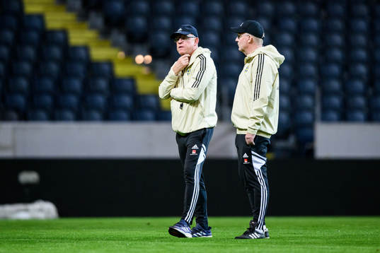 Head coach Janne Andersson and scout Lasse jakobsson