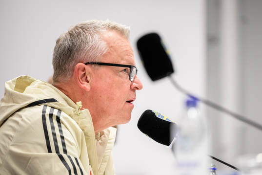 Head coach Janne Andersson at a press conference