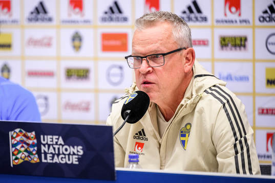 Head coach Janne Andersson at a press conference