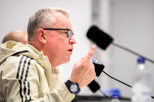 Head coach Janne Andersson  at a press conference