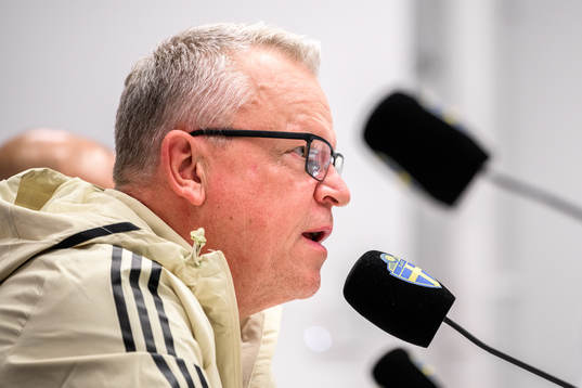 Head coach Janne Andersson  at a press conference