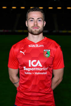Gabriel Gudmundsson poses for a portrait with the jersey of