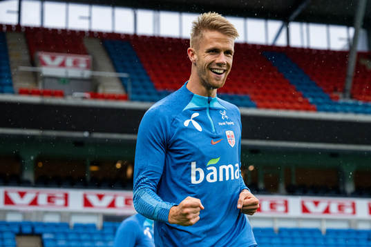 Kristoffer Ajer of the Norwegian national football team